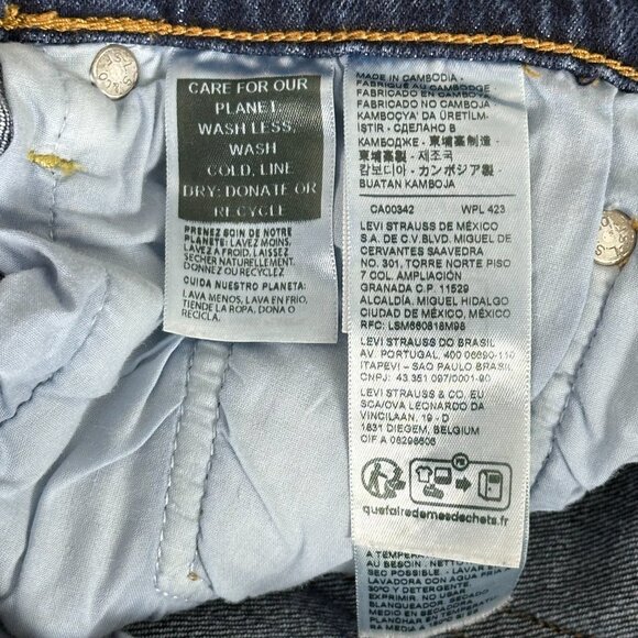 Levi's Ribcage Straight Ankle Premium Denim Dark Wash Jeans - Picture 13 of 16